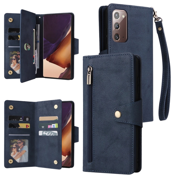 Caja de teléfono de cuero con tres pliegues para 9 tarjetas con hebilla de remache, For OnePlus Nord N10 5G, For Samsung Galaxy Note20, For OnePlus 10 Pro 5G, For Samsung Galaxy A23 4G, For Xiaomi 11T