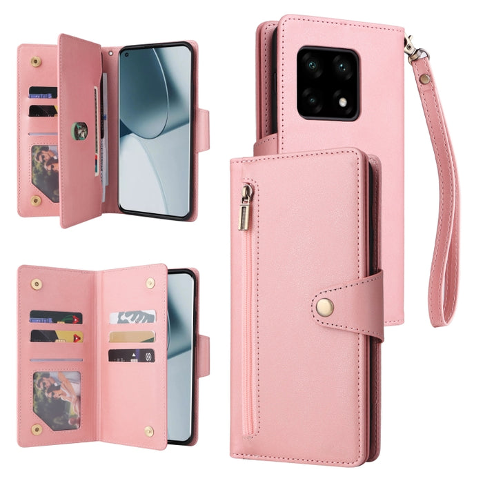 Caja de teléfono de cuero con tres pliegues para 9 tarjetas con hebilla de remache, For OnePlus Nord N10 5G, For Samsung Galaxy Note20, For OnePlus 10 Pro 5G, For Samsung Galaxy A23 4G, For Xiaomi 11T