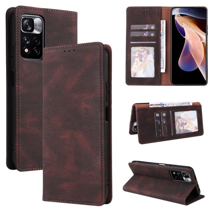 Estuche de cuero para teléfono con cierre de succión simple, For Samsung Galaxy A03s, For Samsung Galaxy A13 4G, For Xiaomi Redmi Note 11 4G International, For Xiaomi Redmi Note 11 Pro, For Samsung Galaxy A23, For Samsung Galaxy A73 5G                 ...
