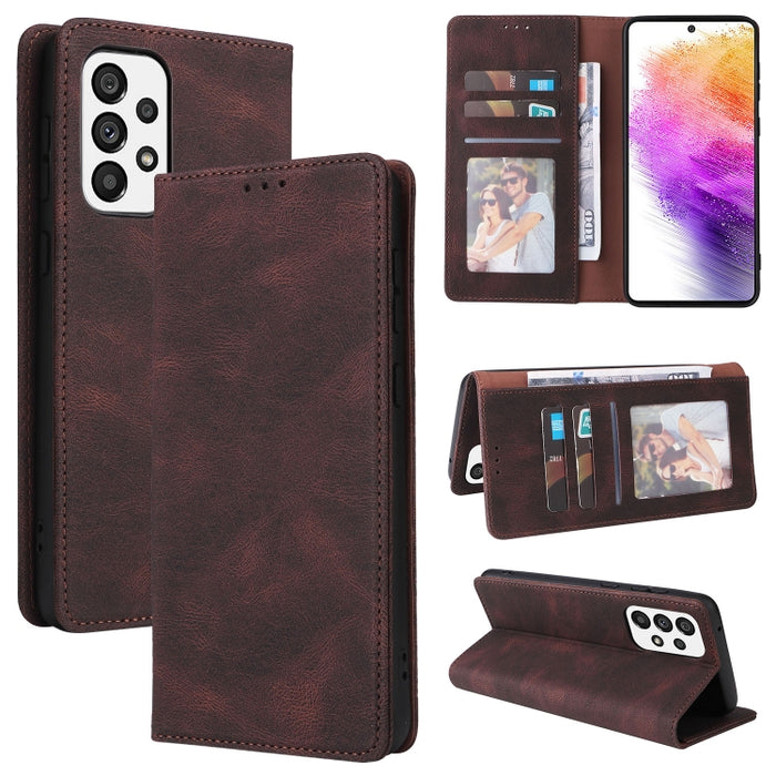 Estuche de cuero para teléfono con cierre de succión simple, For Samsung Galaxy A03s, For Samsung Galaxy A13 4G, For Xiaomi Redmi Note 11 4G International, For Xiaomi Redmi Note 11 Pro, For Samsung Galaxy A23, For Samsung Galaxy A73 5G                 ...