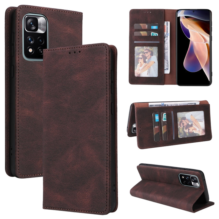 Estuche de cuero para teléfono con cierre de succión simple, For Samsung Galaxy A03s, For Samsung Galaxy A13 4G, For Xiaomi Redmi Note 11 4G International, For Xiaomi Redmi Note 11 Pro, For Samsung Galaxy A23, For Samsung Galaxy A73 5G                 ...