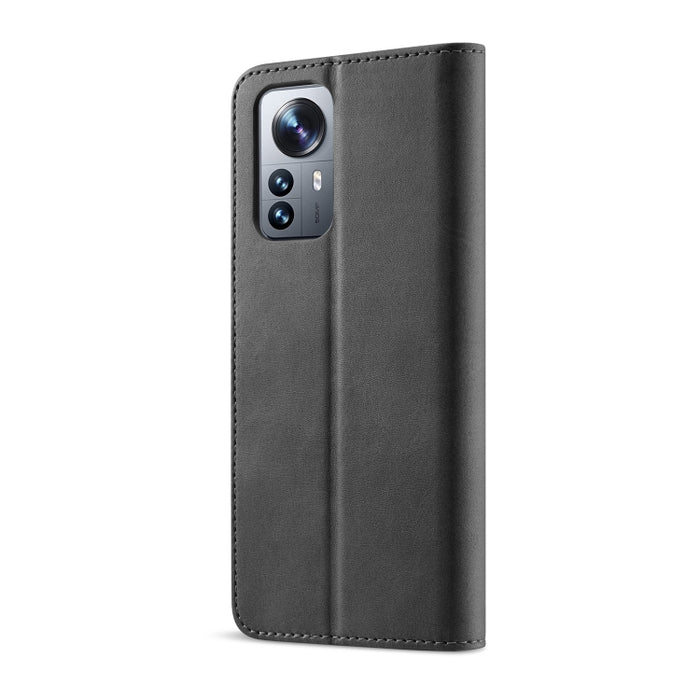 LC.IMEEKE Estuche para teléfono de cuero con textura de becerro, For Xiaomi 12 Lite