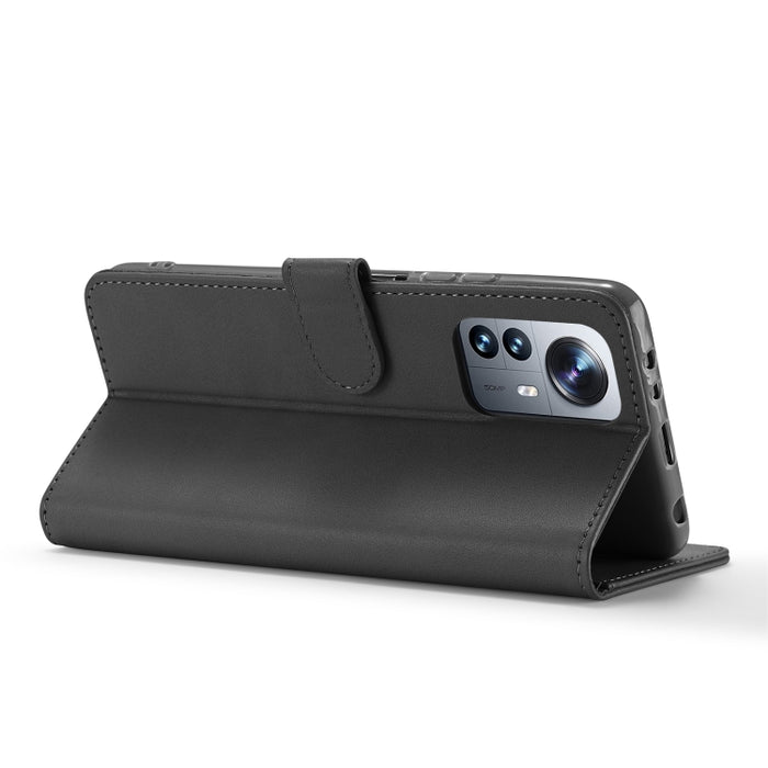LC.IMEEKE Estuche para teléfono de cuero con textura de becerro, For Xiaomi 12 Lite