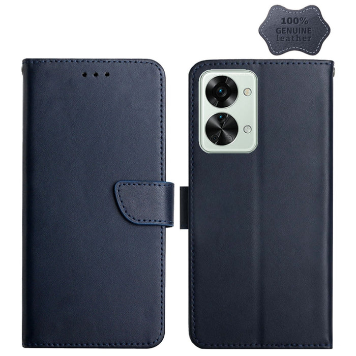 Estuche para teléfono con tapa horizontal a prueba de huellas dactilares de cuero genuino, For OnePlus Nord 2T 5G, For Xiaomi 12 Lite