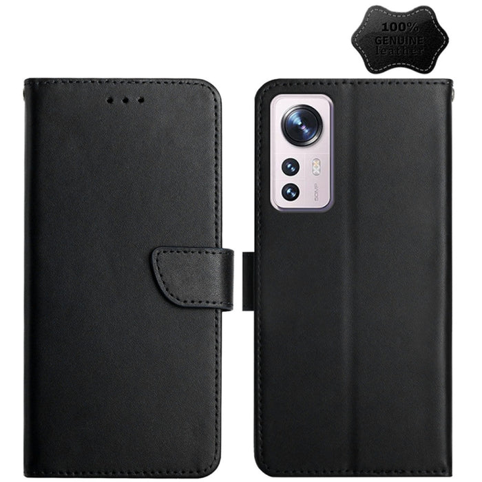 Estuche para teléfono con tapa horizontal a prueba de huellas dactilares de cuero genuino, For OnePlus Nord 2T 5G, For Xiaomi 12 Lite