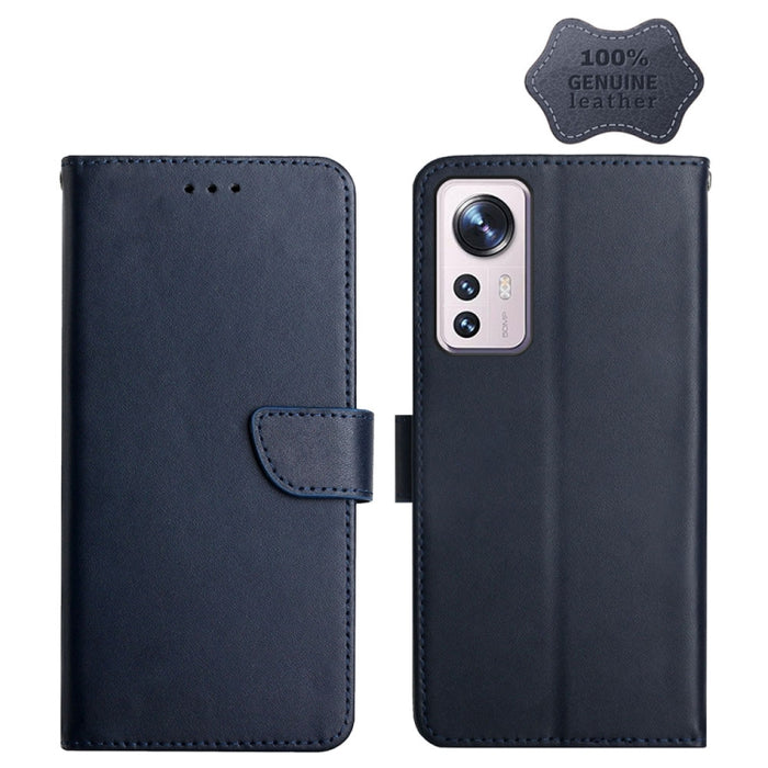 Estuche para teléfono con tapa horizontal a prueba de huellas dactilares de cuero genuino, For OnePlus Nord 2T 5G, For Xiaomi 12 Lite