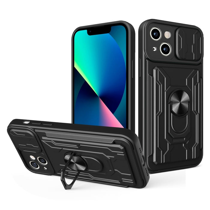 Funda deslizante para teléfono Camshield TPU+PC con ranura para tarjeta