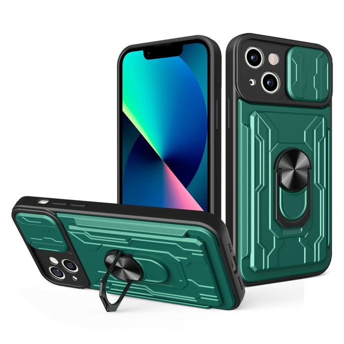 Funda deslizante para teléfono Camshield TPU+PC con ranura para tarjeta
