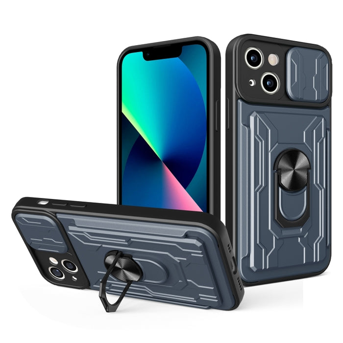 Funda deslizante para teléfono Camshield TPU+PC con ranura para tarjeta