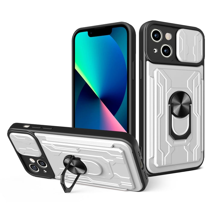 Funda deslizante para teléfono Camshield TPU+PC con ranura para tarjeta