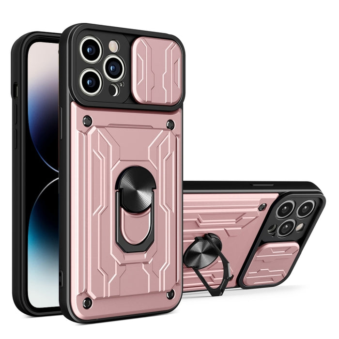 Funda deslizante para teléfono Camshield TPU+PC con ranura para tarjeta
