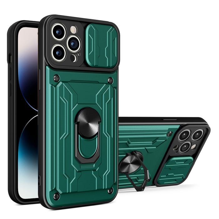 Funda deslizante para teléfono Camshield TPU+PC con ranura para tarjeta