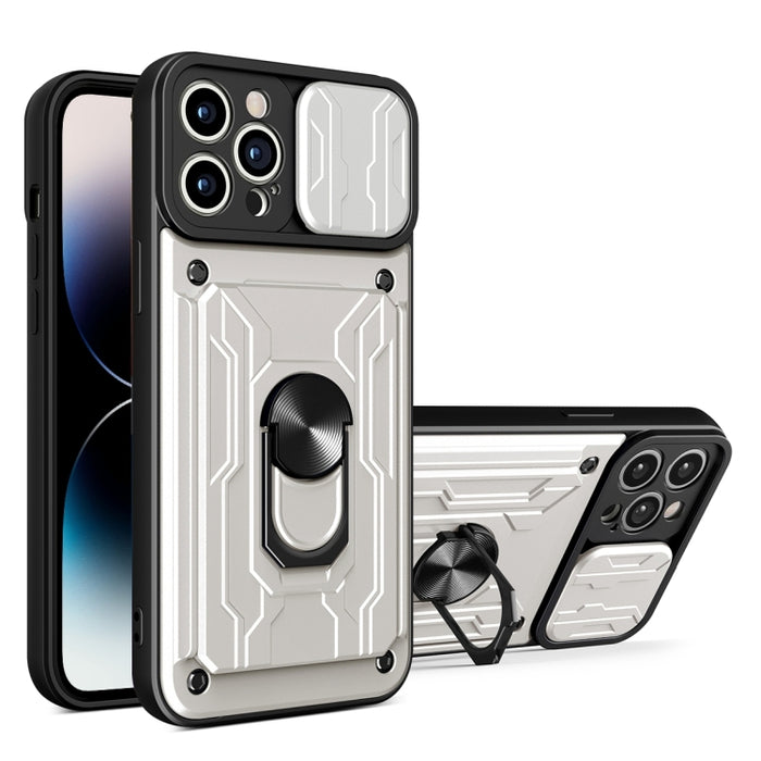 Funda deslizante para teléfono Camshield TPU+PC con ranura para tarjeta