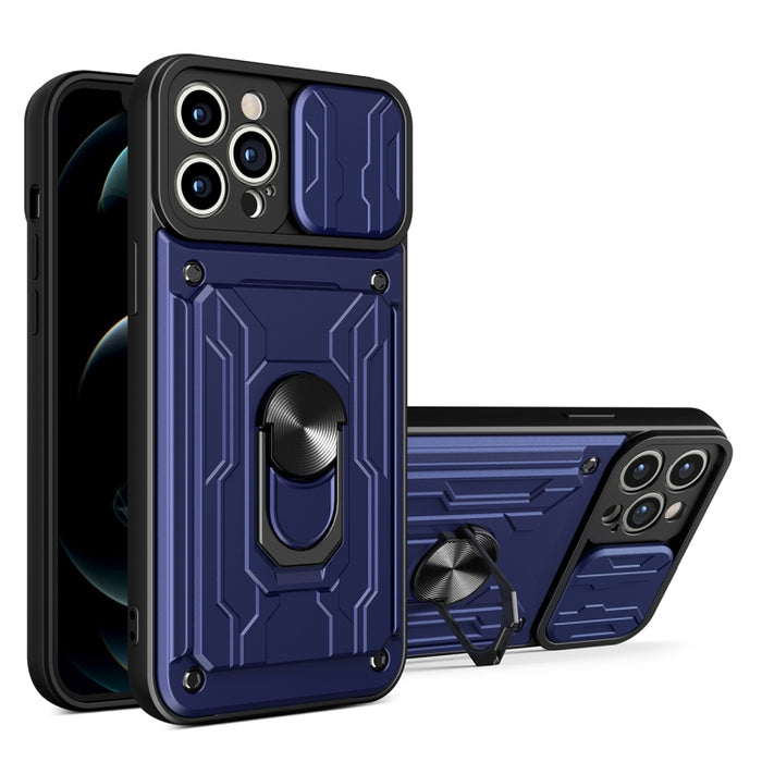 Funda deslizante para teléfono Camshield TPU+PC con ranura para tarjeta