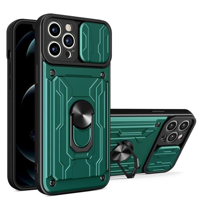 Funda deslizante para teléfono Camshield TPU+PC con ranura para tarjeta