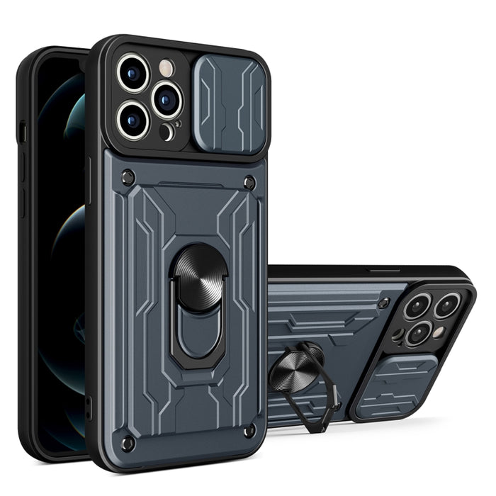 Funda deslizante para teléfono Camshield TPU+PC con ranura para tarjeta