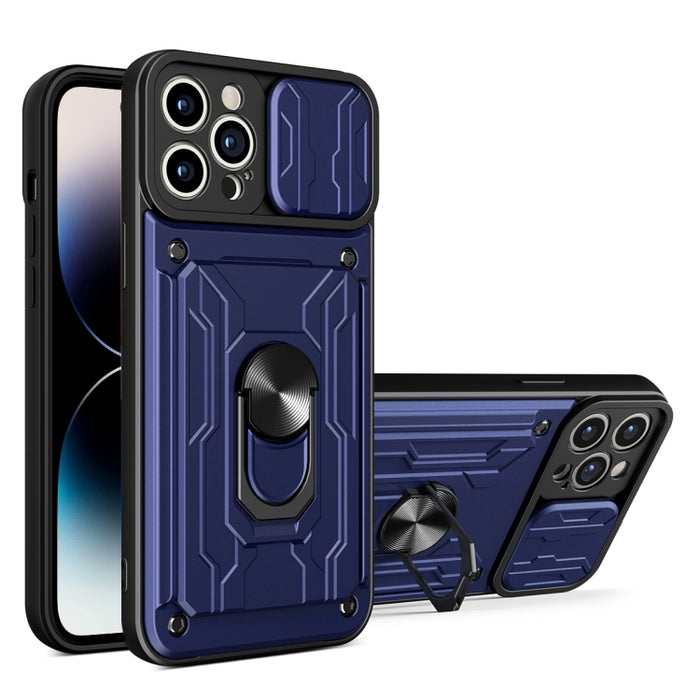 Funda deslizante para teléfono Camshield TPU+PC con ranura para tarjeta