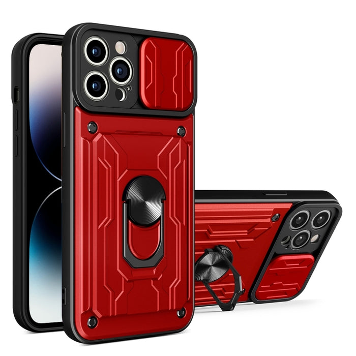 Funda deslizante para teléfono Camshield TPU+PC con ranura para tarjeta