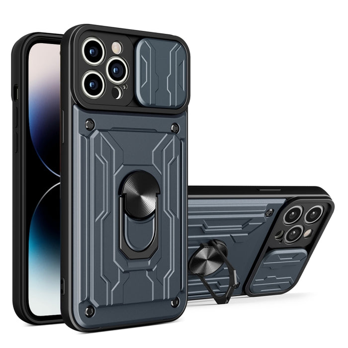 Funda deslizante para teléfono Camshield TPU+PC con ranura para tarjeta