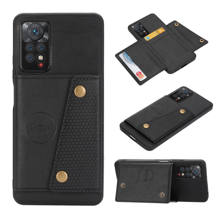 Estuche magnético para teléfono con ranuras para tarjetas con doble hebilla, For Infinix Hot 9 / Note 7 Lite, For Xiaomi Redmi Note 11 Pro, For Xiaomi Redmi Note 11 /Note 11S 4G