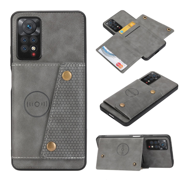 Estuche magnético para teléfono con ranuras para tarjetas con doble hebilla, For Infinix Hot 9 / Note 7 Lite, For Xiaomi Redmi Note 11 Pro, For Xiaomi Redmi Note 11 /Note 11S 4G