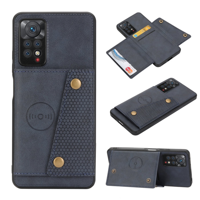 Estuche magnético para teléfono con ranuras para tarjetas con doble hebilla, For Infinix Hot 9 / Note 7 Lite, For Xiaomi Redmi Note 11 Pro, For Xiaomi Redmi Note 11 /Note 11S 4G
