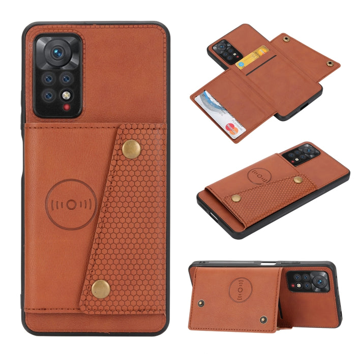 Estuche magnético para teléfono con ranuras para tarjetas con doble hebilla, For Infinix Hot 9 / Note 7 Lite, For Xiaomi Redmi Note 11 Pro, For Xiaomi Redmi Note 11 /Note 11S 4G