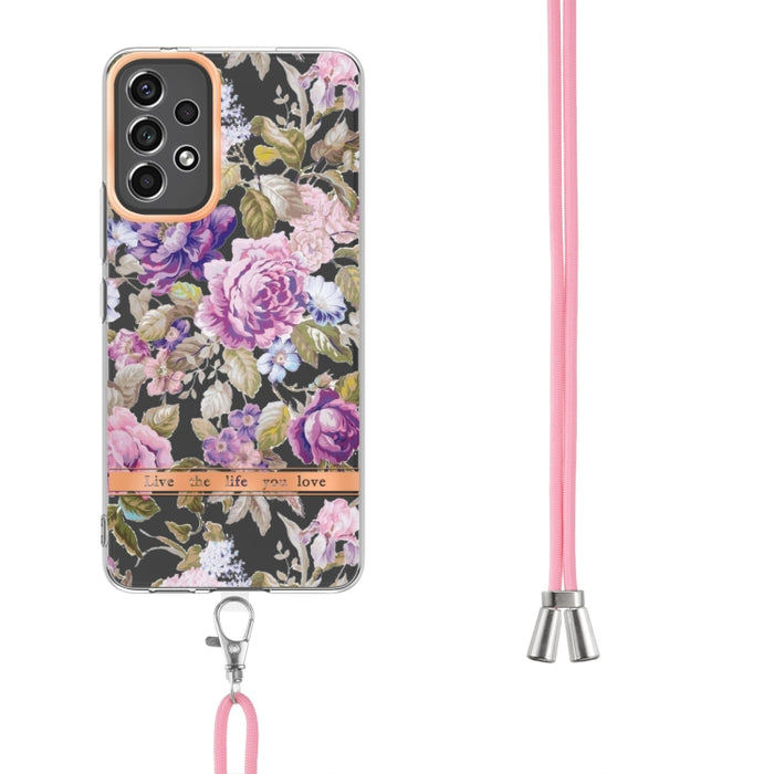 Estuche para teléfono de TPU de la serie Flowers con cordón