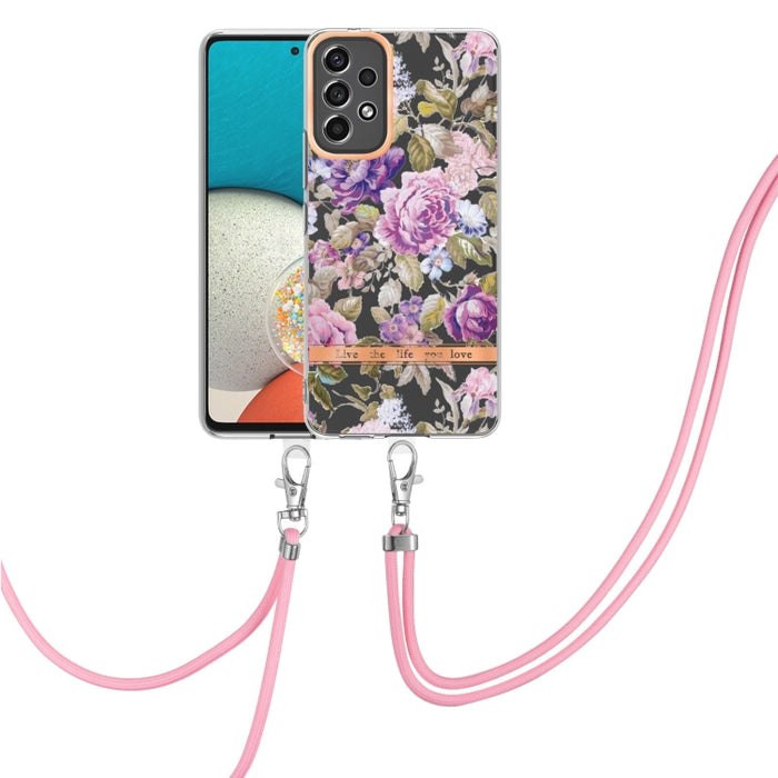 Estuche para teléfono de TPU de la serie Flowers con cordón