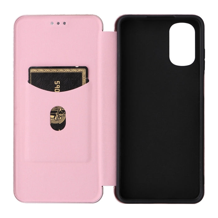 Caja de teléfono de cuero con tapa horizontal magnética con textura de fibra de carbono, For Motorola Moto E32 4G, For Motorola Moto G52/G82, For Xiaomi Redmi Note 11 Pro, For Xiaomi 12 Lite, For Xiaomi Poco F4 GT/Redmi K50 Gaming