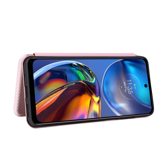 Caja de teléfono de cuero con tapa horizontal magnética con textura de fibra de carbono, For Motorola Moto E32 4G, For Motorola Moto G52/G82, For Xiaomi Redmi Note 11 Pro, For Xiaomi 12 Lite, For Xiaomi Poco F4 GT/Redmi K50 Gaming