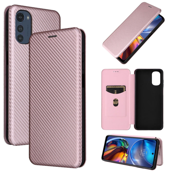 Caja de teléfono de cuero con tapa horizontal magnética con textura de fibra de carbono, For Motorola Moto E32 4G, For Motorola Moto G52/G82, For Xiaomi Redmi Note 11 Pro, For Xiaomi 12 Lite, For Xiaomi Poco F4 GT/Redmi K50 Gaming