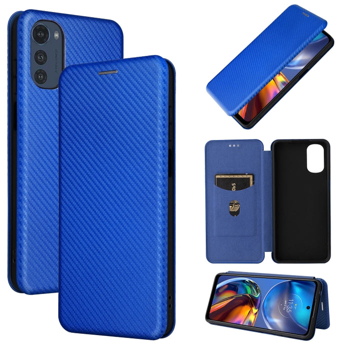 Caja de teléfono de cuero con tapa horizontal magnética con textura de fibra de carbono, For Motorola Moto E32 4G, For Motorola Moto G52/G82, For Xiaomi Redmi Note 11 Pro, For Xiaomi 12 Lite, For Xiaomi Poco F4 GT/Redmi K50 Gaming