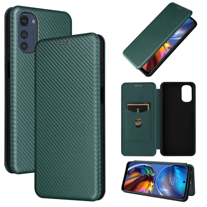 Caja de teléfono de cuero con tapa horizontal magnética con textura de fibra de carbono, For Motorola Moto E32 4G, For Motorola Moto G52/G82, For Xiaomi Redmi Note 11 Pro, For Xiaomi 12 Lite, For Xiaomi Poco F4 GT/Redmi K50 Gaming