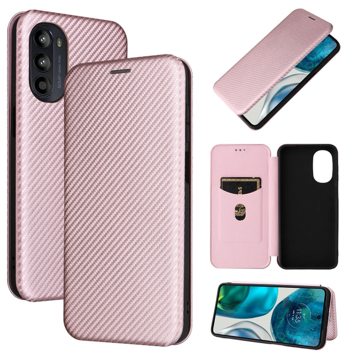 Caja de teléfono de cuero con tapa horizontal magnética con textura de fibra de carbono, For Motorola Moto E32 4G, For Motorola Moto G52/G82, For Xiaomi Redmi Note 11 Pro, For Xiaomi 12 Lite, For Xiaomi Poco F4 GT/Redmi K50 Gaming