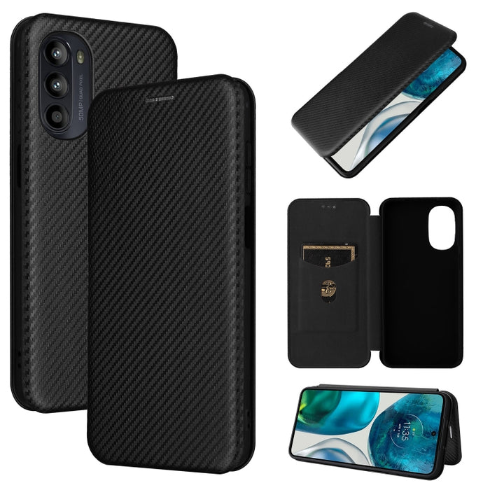 Caja de teléfono de cuero con tapa horizontal magnética con textura de fibra de carbono, For Motorola Moto E32 4G, For Motorola Moto G52/G82, For Xiaomi Redmi Note 11 Pro, For Xiaomi 12 Lite, For Xiaomi Poco F4 GT/Redmi K50 Gaming