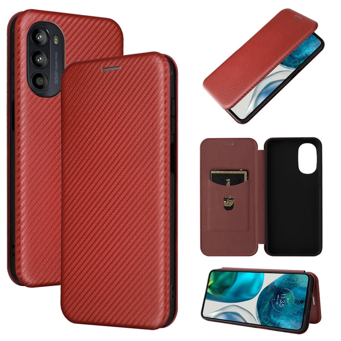 Caja de teléfono de cuero con tapa horizontal magnética con textura de fibra de carbono, For Motorola Moto E32 4G, For Motorola Moto G52/G82, For Xiaomi Redmi Note 11 Pro, For Xiaomi 12 Lite, For Xiaomi Poco F4 GT/Redmi K50 Gaming