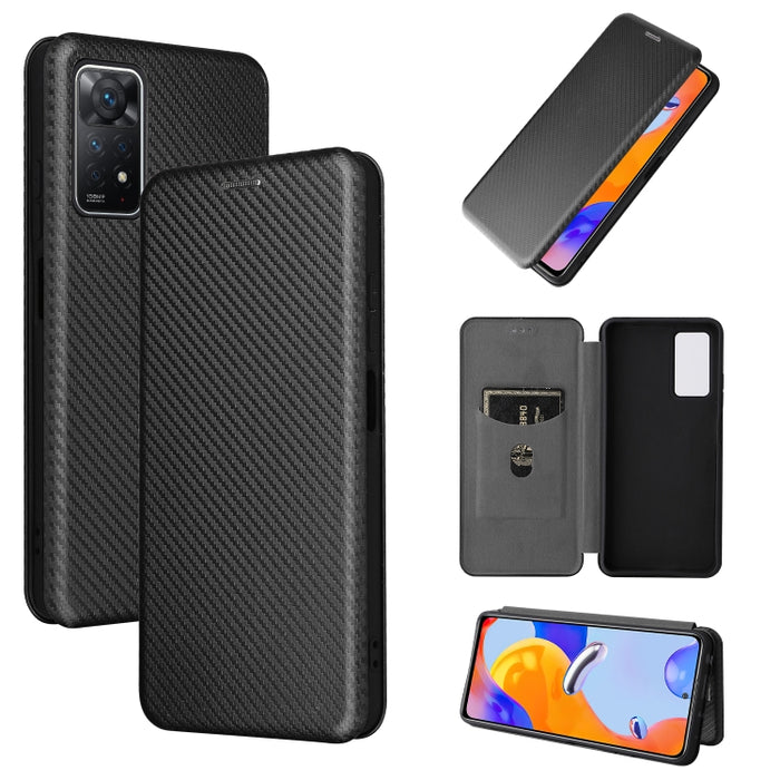 Caja de teléfono de cuero con tapa horizontal magnética con textura de fibra de carbono, For Motorola Moto E32 4G, For Motorola Moto G52/G82, For Xiaomi Redmi Note 11 Pro, For Xiaomi 12 Lite, For Xiaomi Poco F4 GT/Redmi K50 Gaming