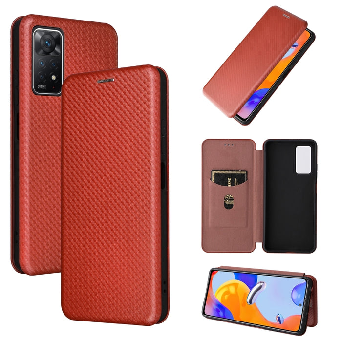 Caja de teléfono de cuero con tapa horizontal magnética con textura de fibra de carbono, For Motorola Moto E32 4G, For Motorola Moto G52/G82, For Xiaomi Redmi Note 11 Pro, For Xiaomi 12 Lite, For Xiaomi Poco F4 GT/Redmi K50 Gaming