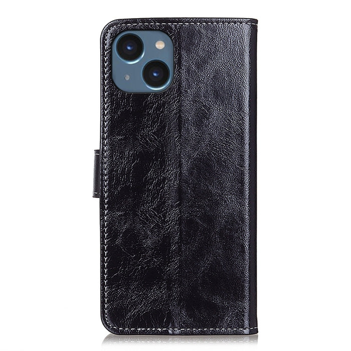 Estuche para teléfono de cuero con tapa horizontal con textura de caballo loco retro, se recomienda una pequeña cantidad antes del lanzamiento del iPhone 14