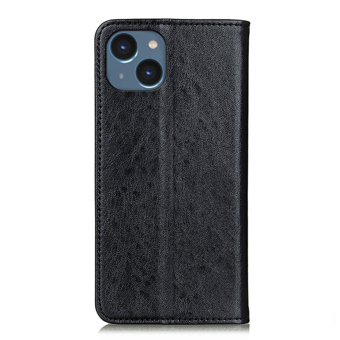 Estuche para teléfono de cuero con tapa horizontal con textura de caballo loco magnético, se recomienda una pequeña cantidad antes del lanzamiento del iPhone 14