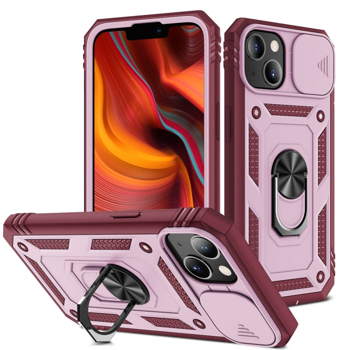 Diseño de cubierta de cámara deslizante TPU + PC Funda protectora para teléfono