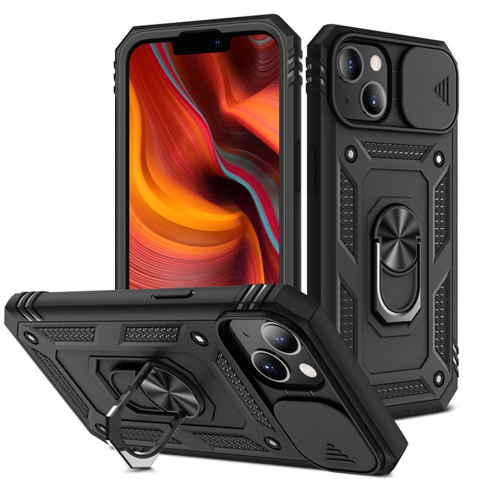Diseño de cubierta de cámara deslizante TPU + PC Funda protectora para teléfono