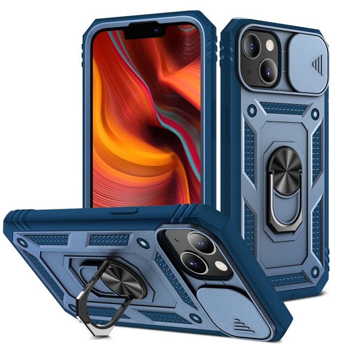 Diseño de cubierta de cámara deslizante TPU + PC Funda protectora para teléfono