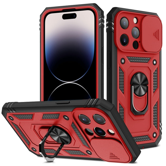 Diseño de cubierta de cámara deslizante TPU + PC Funda protectora para teléfono