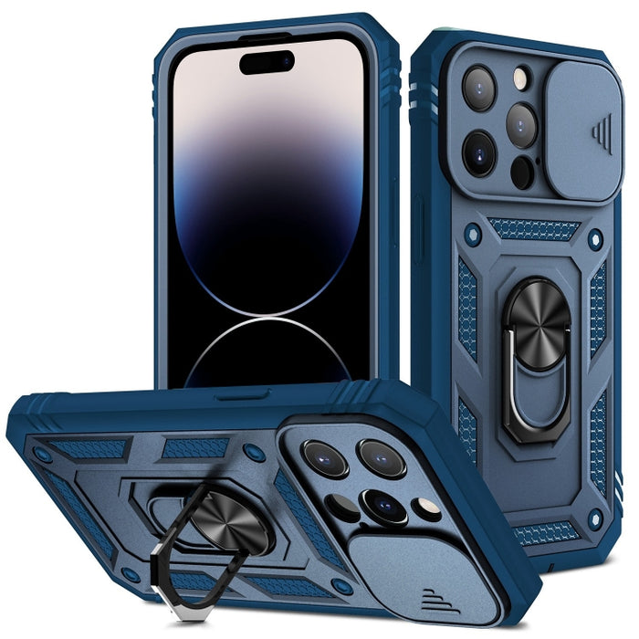 Diseño de cubierta de cámara deslizante TPU + PC Funda protectora para teléfono