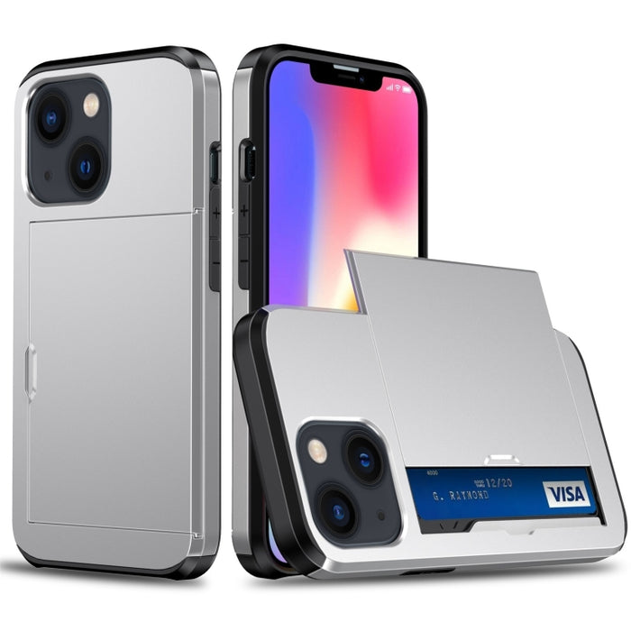 Funda protectora para teléfono con armadura a prueba de golpes y ranura para tarjeta deslizante