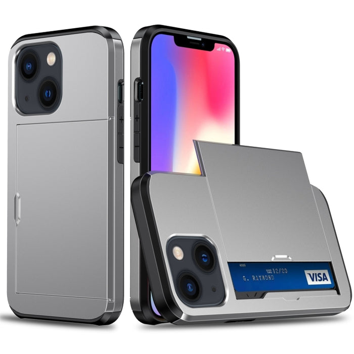Funda protectora para teléfono con armadura a prueba de golpes y ranura para tarjeta deslizante