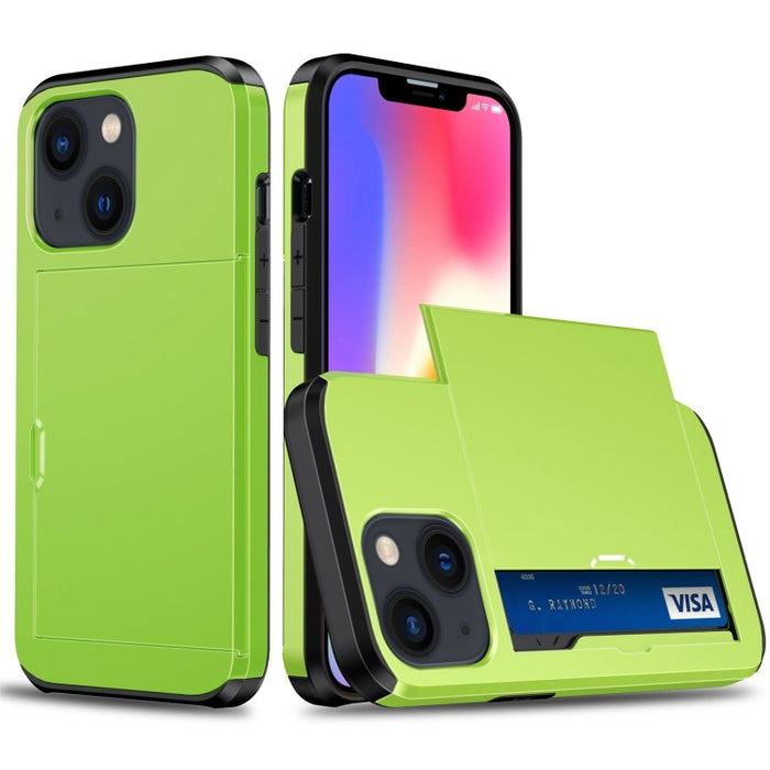 Funda protectora para teléfono con armadura a prueba de golpes y ranura para tarjeta deslizante