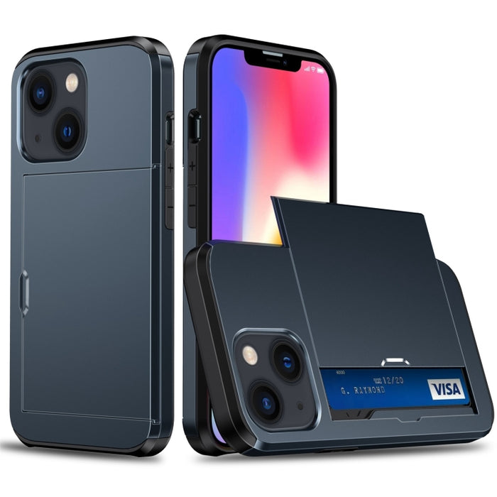 Funda protectora para teléfono con armadura a prueba de golpes y ranura para tarjeta deslizante